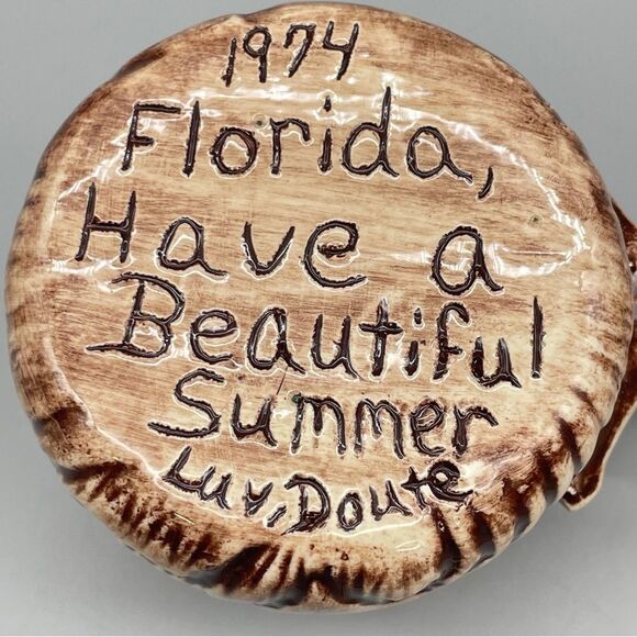 Vintage Brown Good Luck Ceramic Mug Horseshoe 1970s Florida Hand painted - Picture 14 of 15